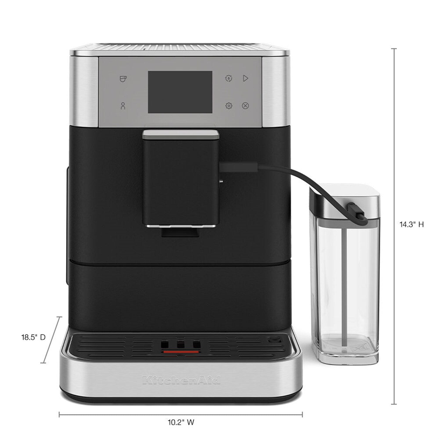 KitchenAid Fully Automatic Espresso Machine KF7 with Milk Container in Cast Iron Black (KES8557BK)