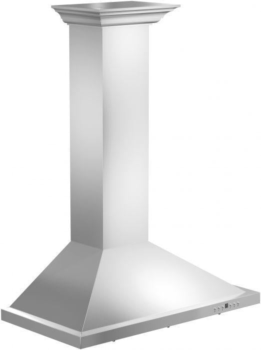 ZLINE 30 in Wall Mount Range Hood Convertible Stainless Steel with Crown Molding KBCRN-30