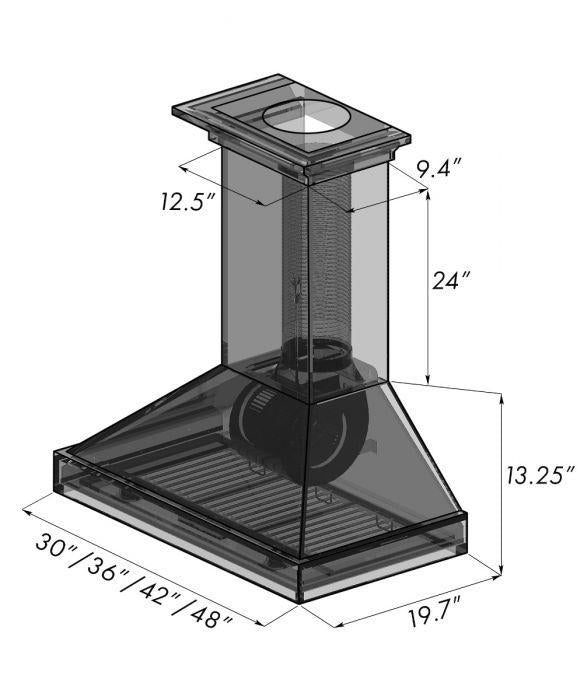 ZLINE 30 in Wall Mount Range Hood Wooden Walnut Finish Designer Kitchen Vent Hood (KBRR-30)