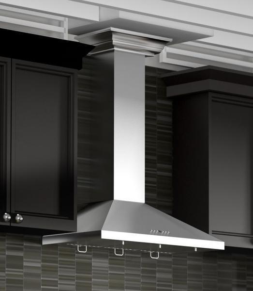 ZLINE 42 in Wall Mount Range Hood Convertible Vent Stainless Steel Crown Molding 700 CFM (KL2CRN-42)