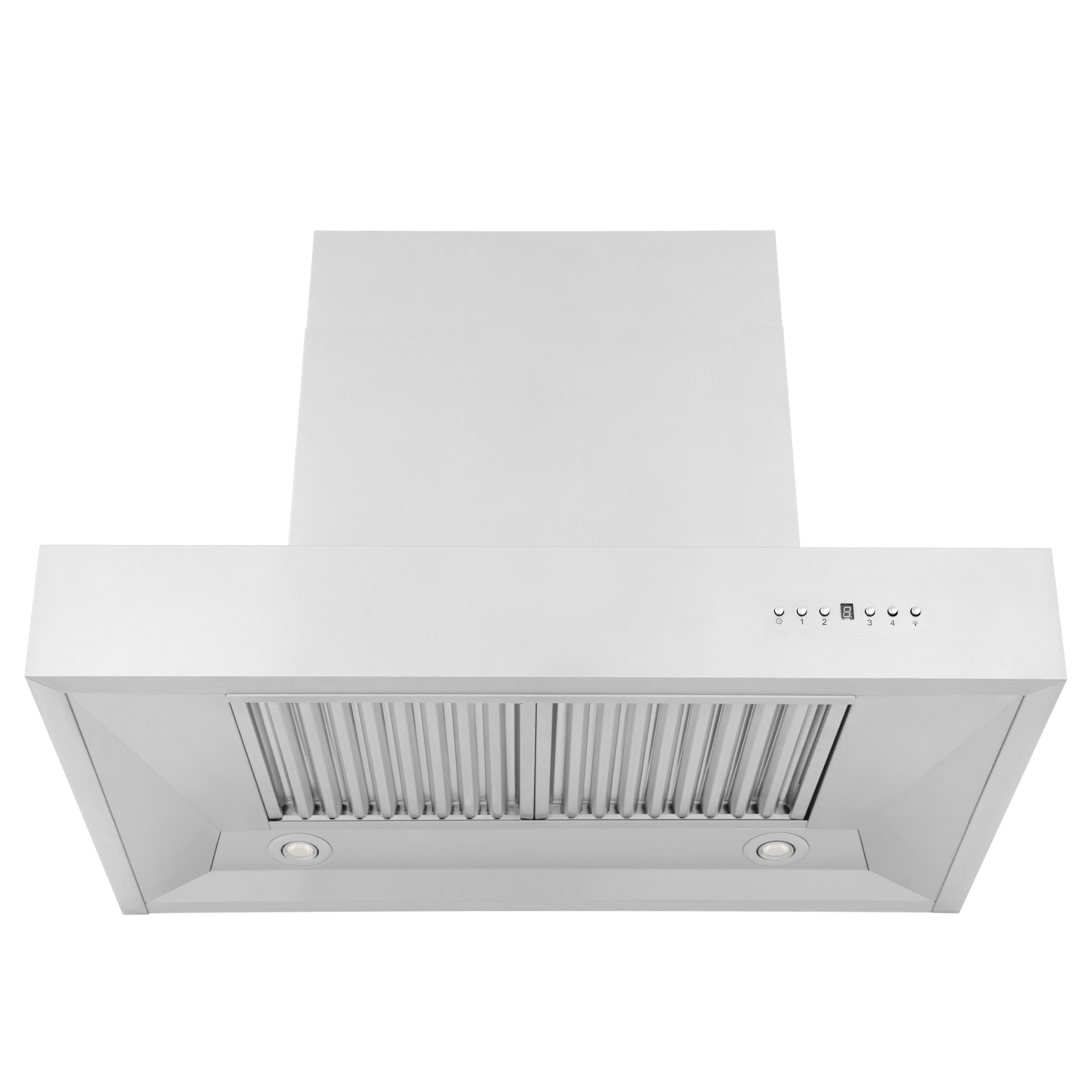 ZLINE 36 in. Wall Mount Range Hood 400 CFM Stainless Steel Ducted 4-Speed LED Lighting (KECOM-36)