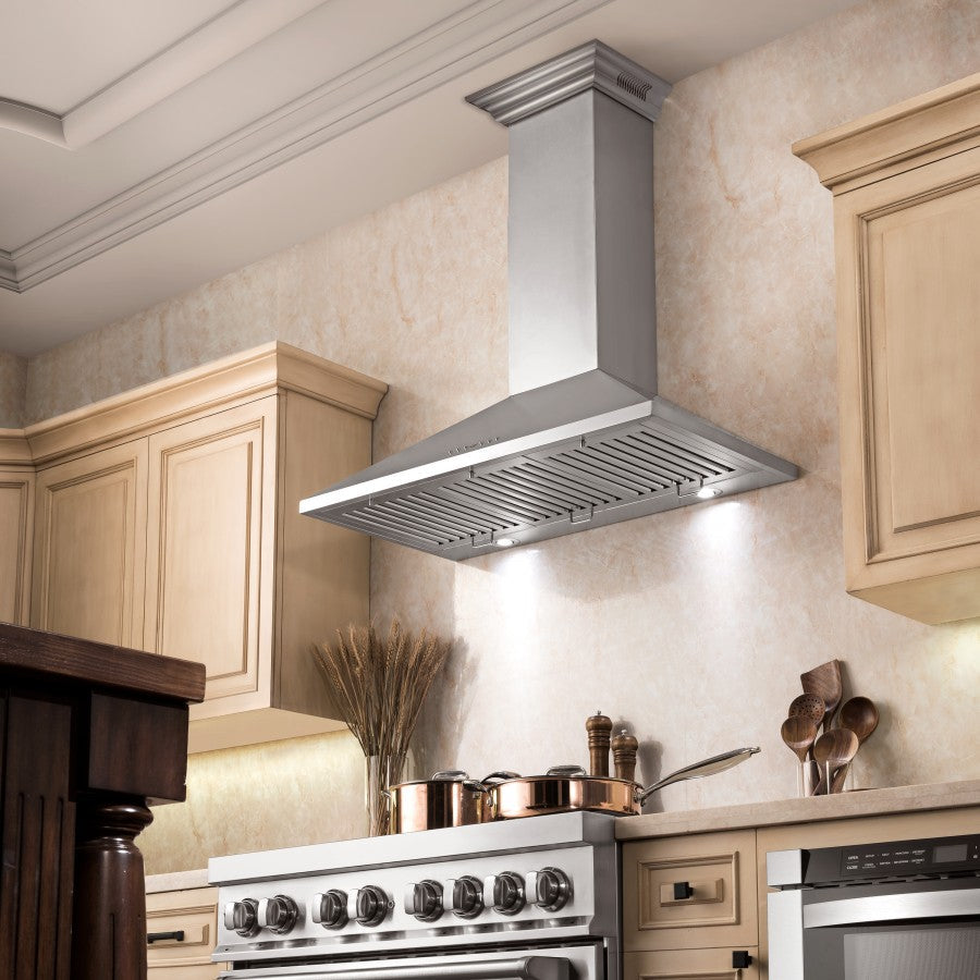 ZLINE 30 in. Wall Mount Range Hood with Bluetooth Speakers, Stainless Steel, KL2CRN-BT-30