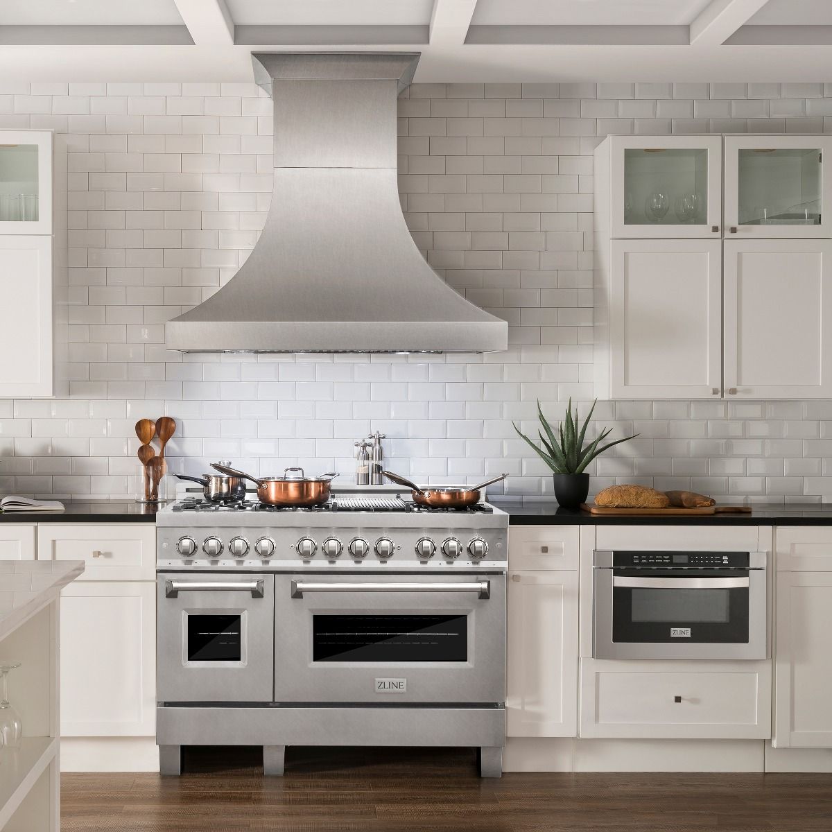 ZLINE Legacy 48-Inch Dual Fuel Range with 7 Gas Burners and Double Electric Ovens, Satin Stainless Steel (RAS-SN-48)