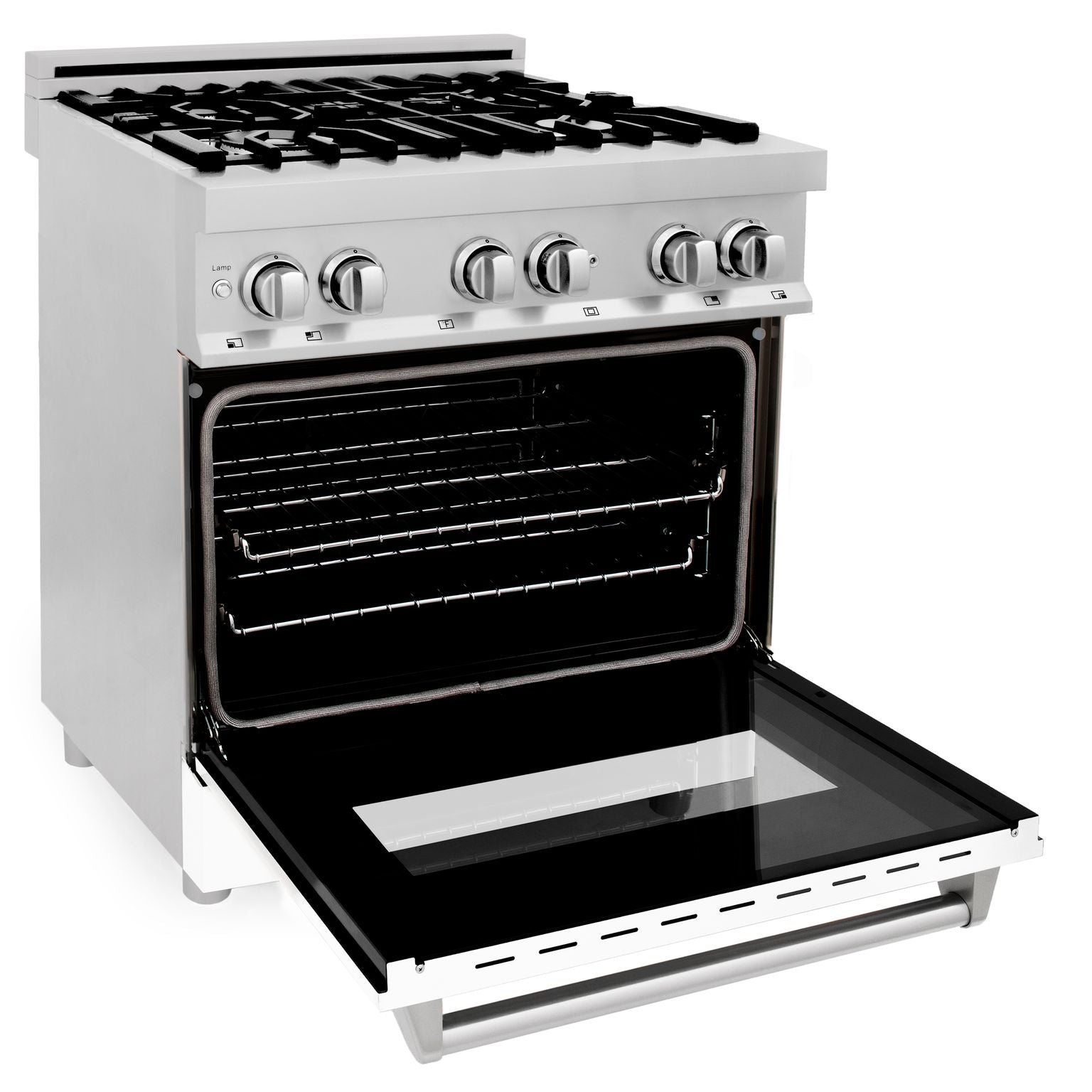 ZLINE 30-Inch Professional Gas Range with Electric Oven, Stainless Steel, White Matte Door (Model RA-WM-30)