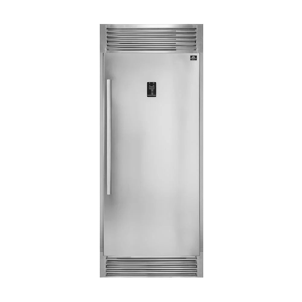 Forno Rizzuto 32-Inch Convertible Refrigerator/Freezer, 13.8 cu. ft., Right-Hinged Door, Stainless Steel with Decorative Grill (Model FFFFD1933-32RS)
