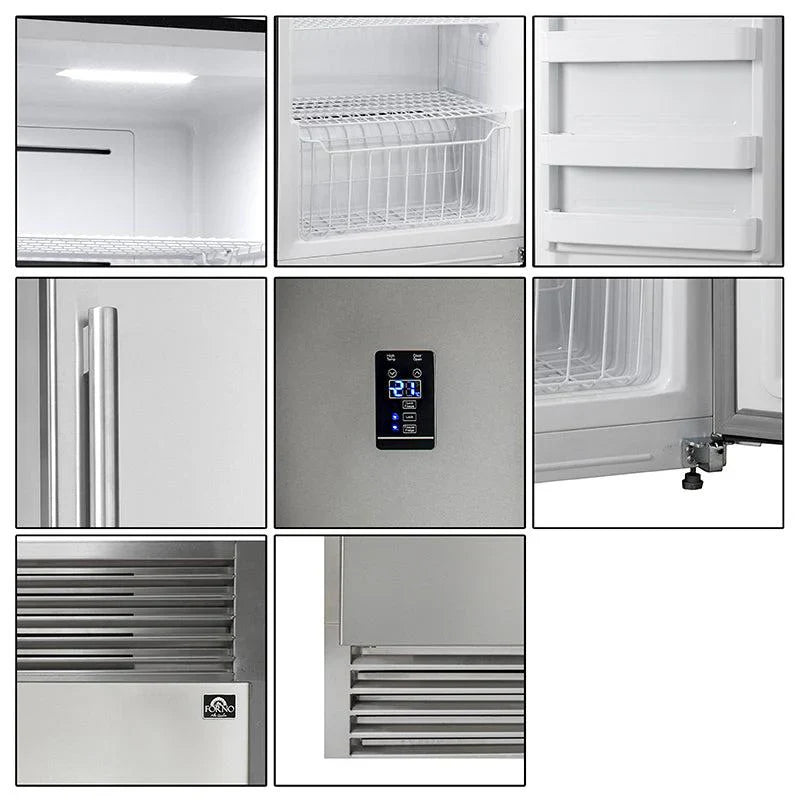 Forno Rizzuto 60-Inch Pro-Style Refrigerator/Freezer Combo, 27.6 cu. ft., Stainless Steel (FFFFD1933-60S)