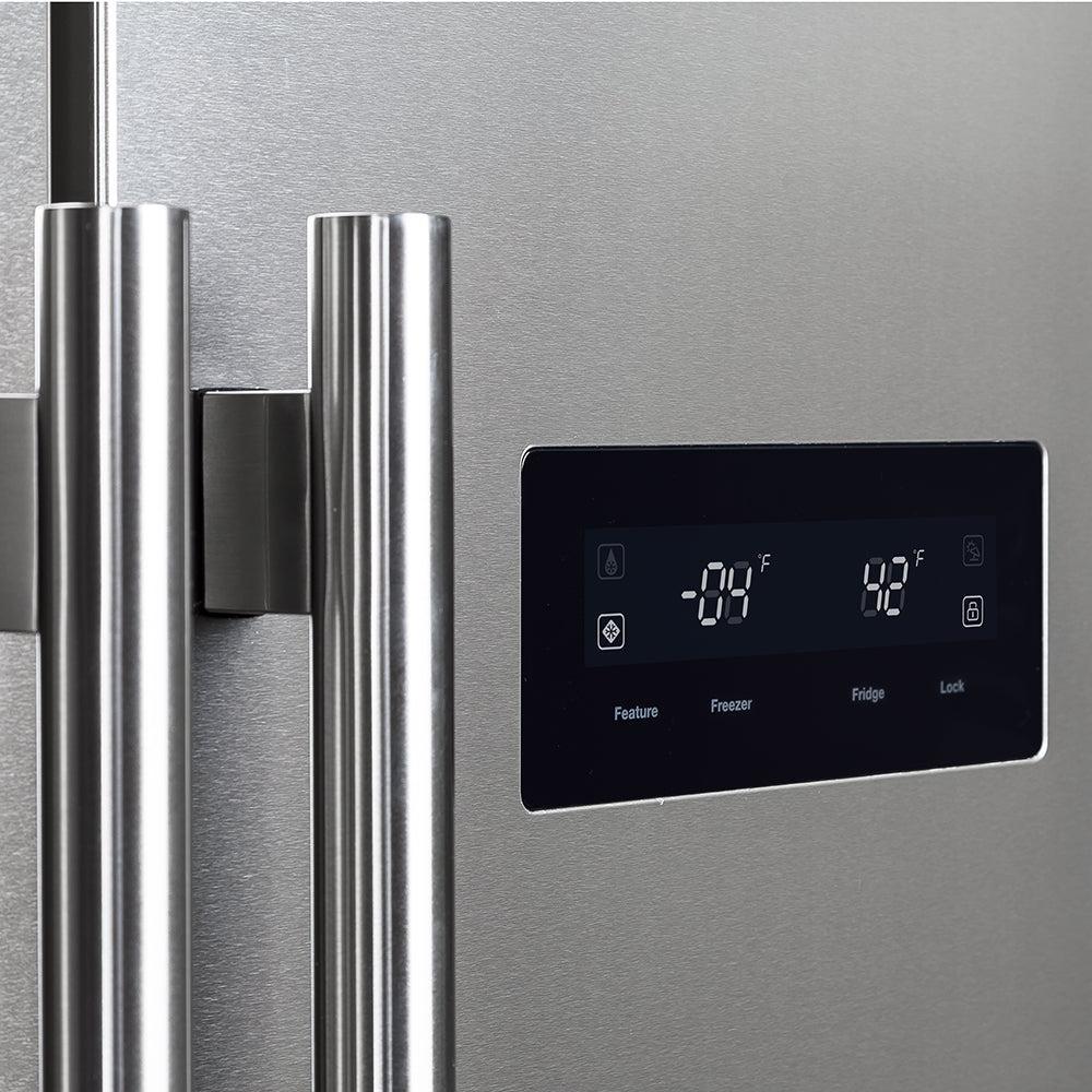 Forno Salerno 33-Inch Counter-Depth Side-by-Side Refrigerator, 15.6 cu. ft., Stainless Steel (FFRBI1805-33SB)