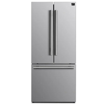 Forno Gallipoli 31-Inch French Door Refrigerator, 17.5 Cu. Ft., Stainless Steel with Internal Ice Maker (Model FFFFD1974-31SB)