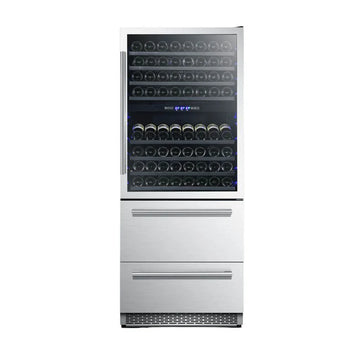 Forno Capraia 30-Inch Dual-Zone Wine Cellar, 144-Bottle Capacity, 6.25 Cu. Ft. (FWCDR6661-30S)