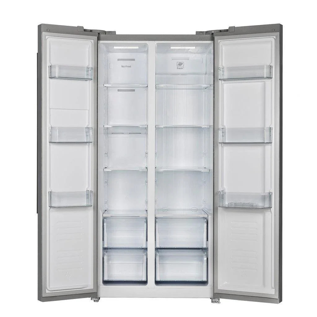 Forno Salerno 33-Inch Side-by-Side Refrigerator, Stainless Steel with Decorative Grill Trim Kit (FFRBI1805-37SG)