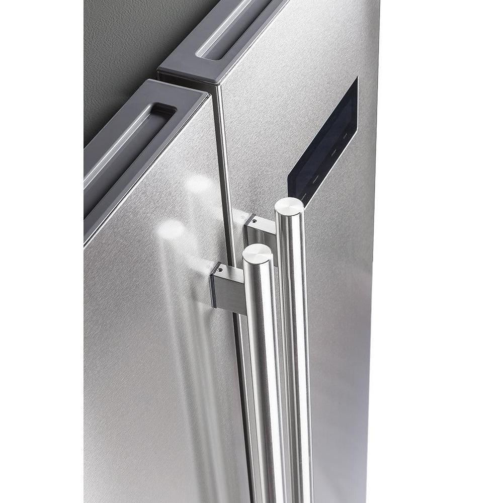 Forno Salerno 33-Inch Side-by-Side Refrigerator, Stainless Steel with Decorative Grill Trim Kit (FFRBI1805-37SG)