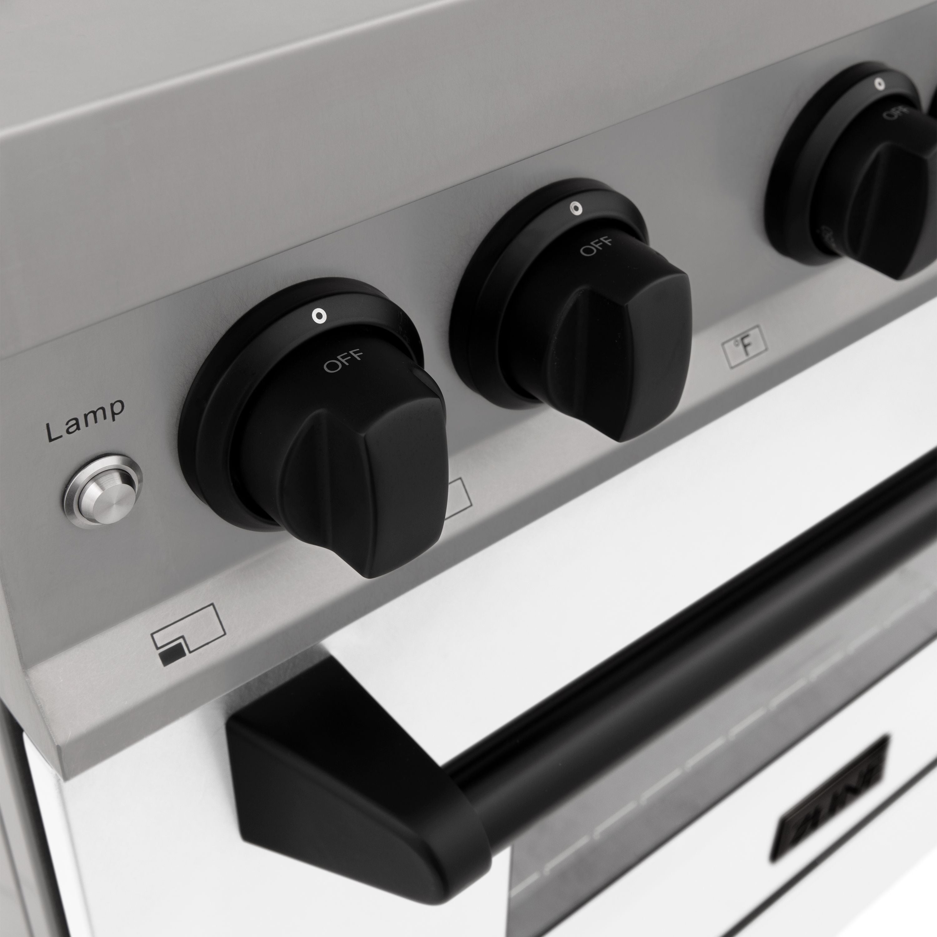 ZLINE Autograph 30 in. Dual Fuel Range 4.0 cu. ft. Gas Cooktop with Electric Convection Oven, White Matte Door and Black Matte Accents (RAZ-WM-30-MB)