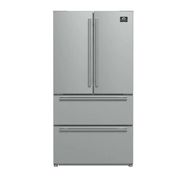 Forno Moena 36-Inch Counter-Depth French Door Refrigerator, 19 cu. ft., Stainless Steel (FFRBI1820-36SB)