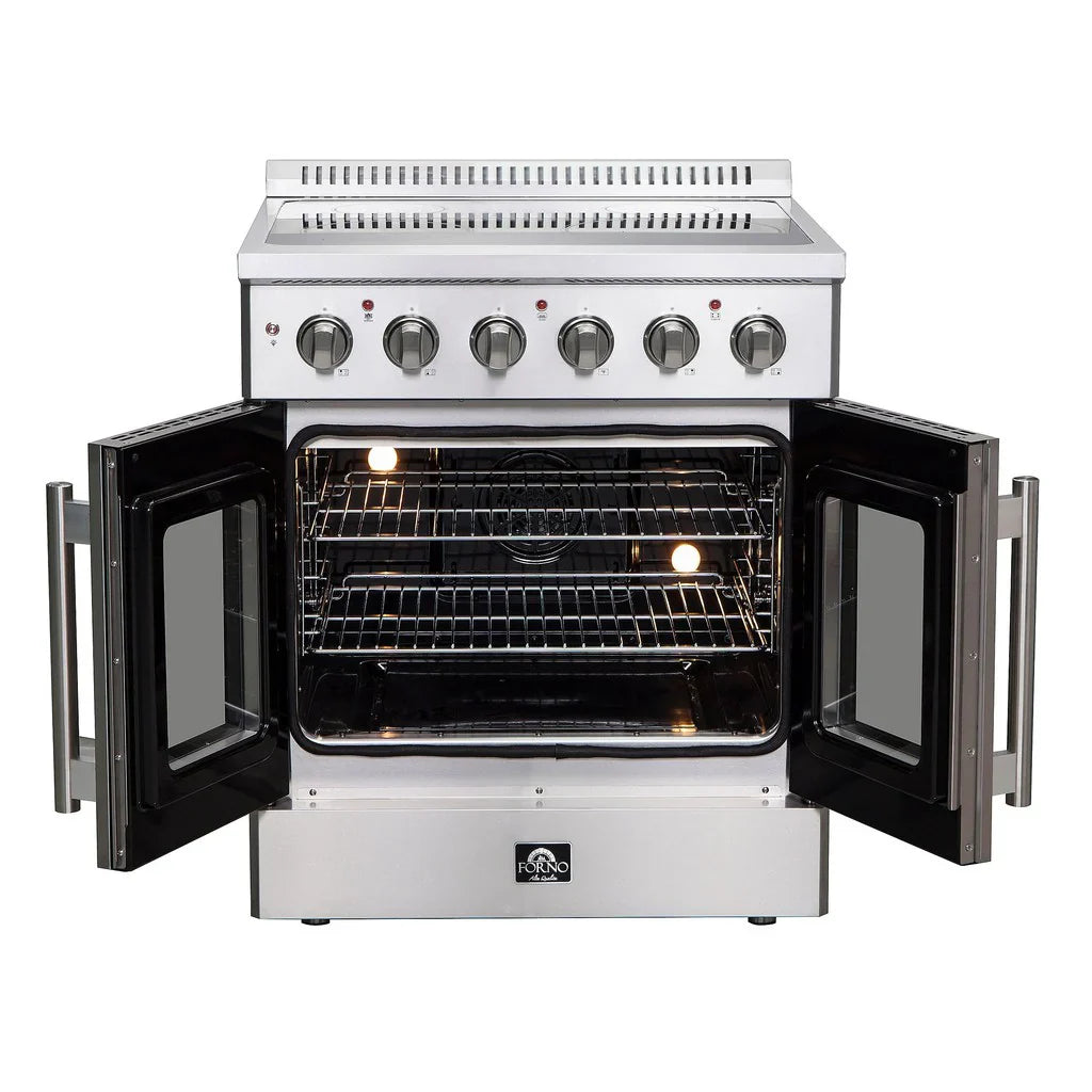 Forno Galiano 30-Inch Freestanding All-Electric Range with French Door Oven, 4.32 cu. ft., Stainless Steel (Model FFSEL6917-30)