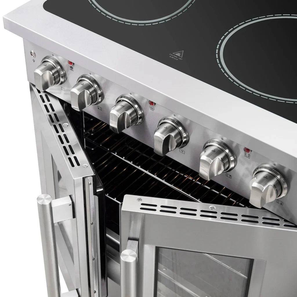 Forno Galiano 30-Inch Freestanding All-Electric Range with French Door Oven, 4.32 cu. ft., Stainless Steel (Model FFSEL6917-30)