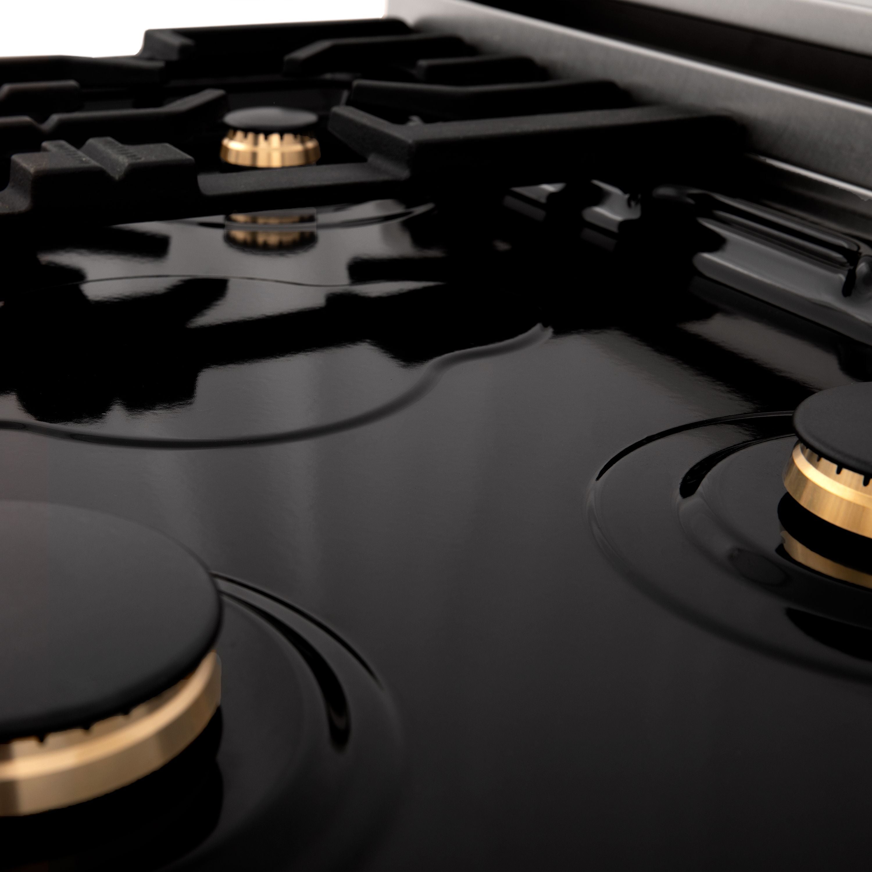 ZLINE Autograph 30 in. Dual Fuel Range 4.0 cu. ft. Gas Cooktop with Electric Convection Oven, White Matte Door and Black Matte Accents (RAZ-WM-30-MB)