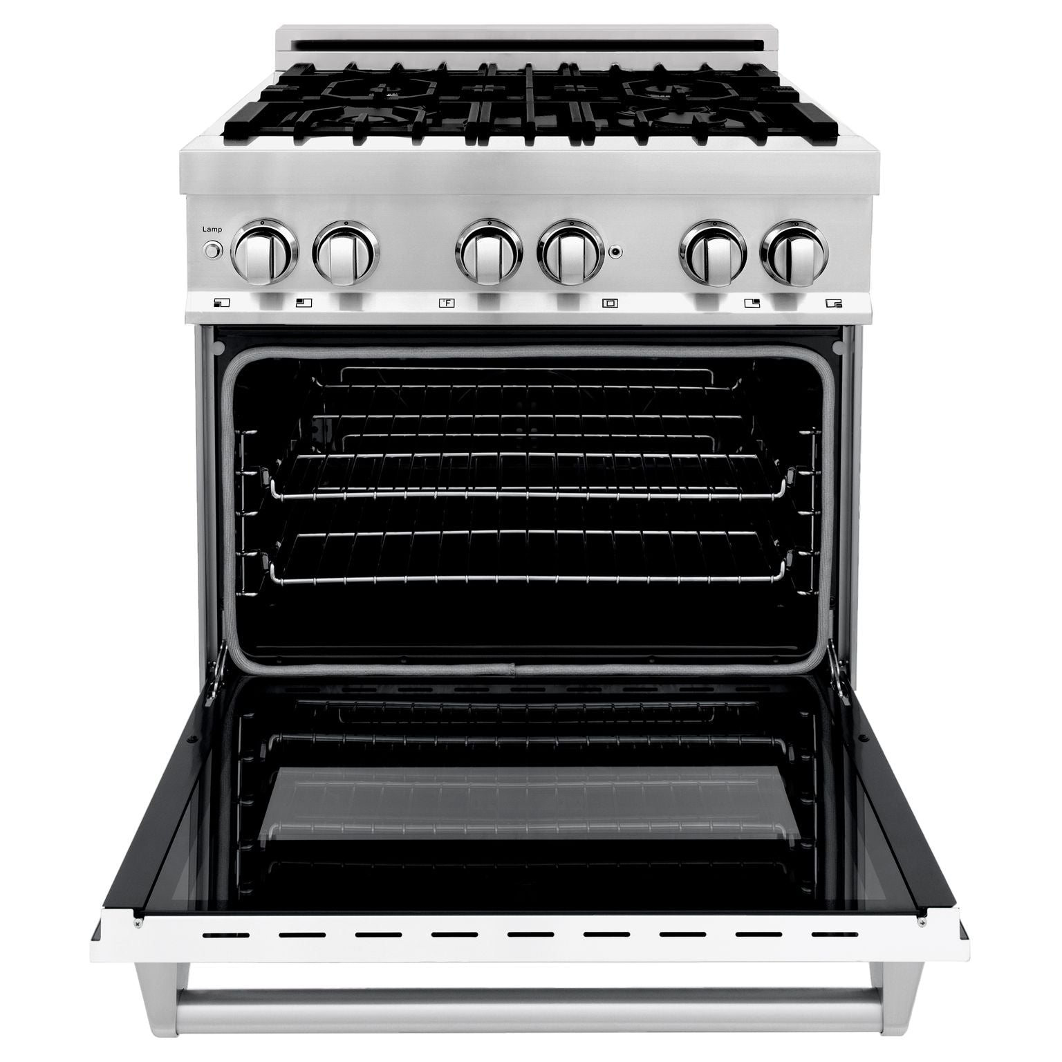 ZLINE 30-Inch Professional Gas Range with Electric Oven, Stainless Steel, White Matte Door (Model RA-WM-30)