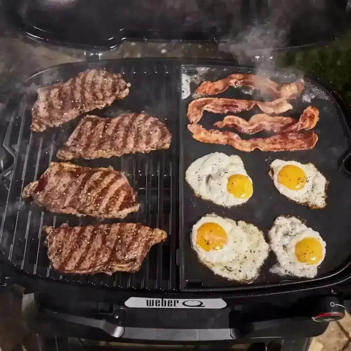 Weber Q 2800N+ Gas BBQ Grill, Midnight Black