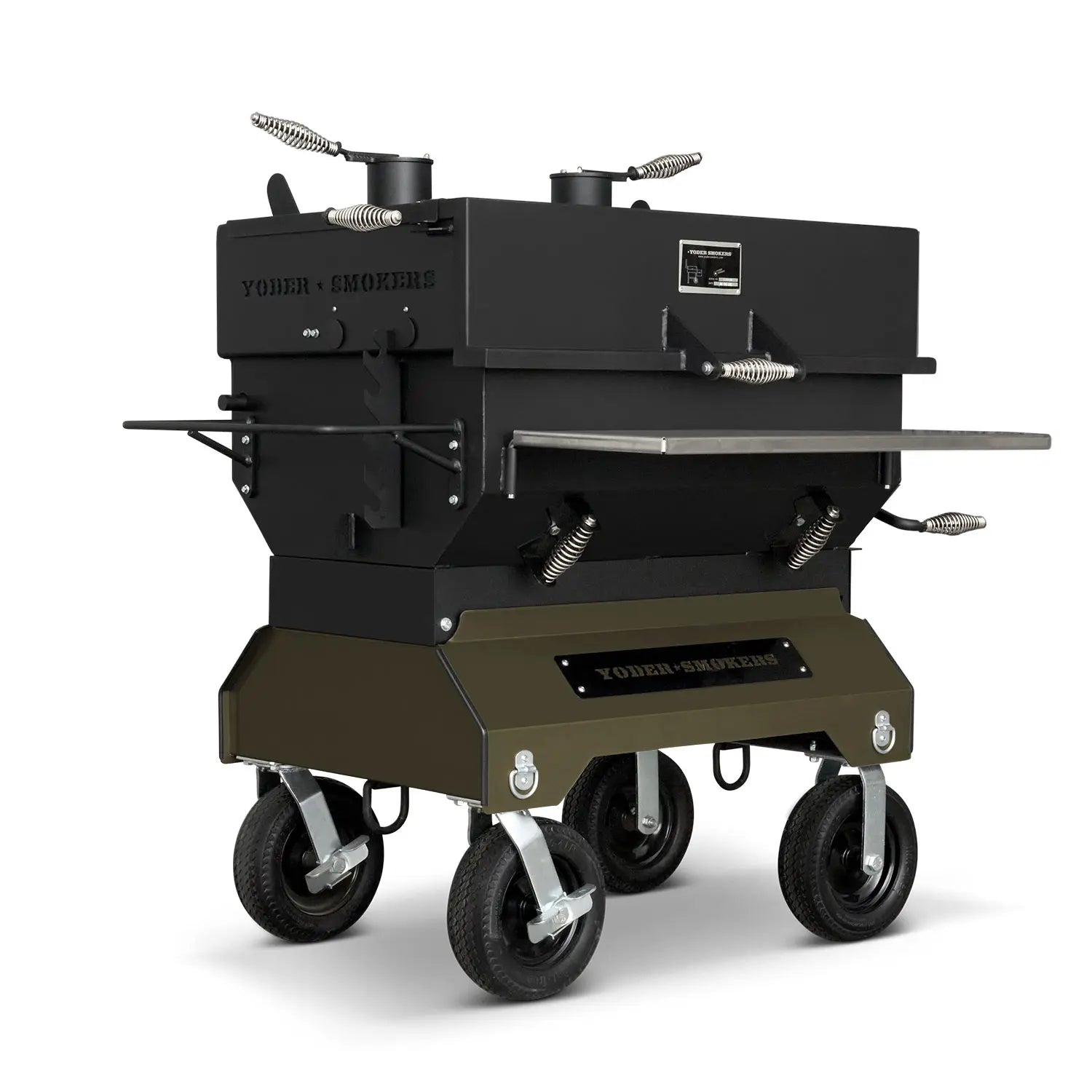 Yoder Smokers 24x36 Flat Top Adjustable Charcoal Grill on Competition Cart