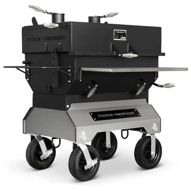 Yoder Smokers 24x48 Flat Top Adjustable Charcoal Grill on Competition Cart