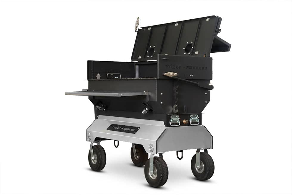 Yoder Smokers 24x48 Flat Top Adjustable Charcoal Grill on Competition Cart