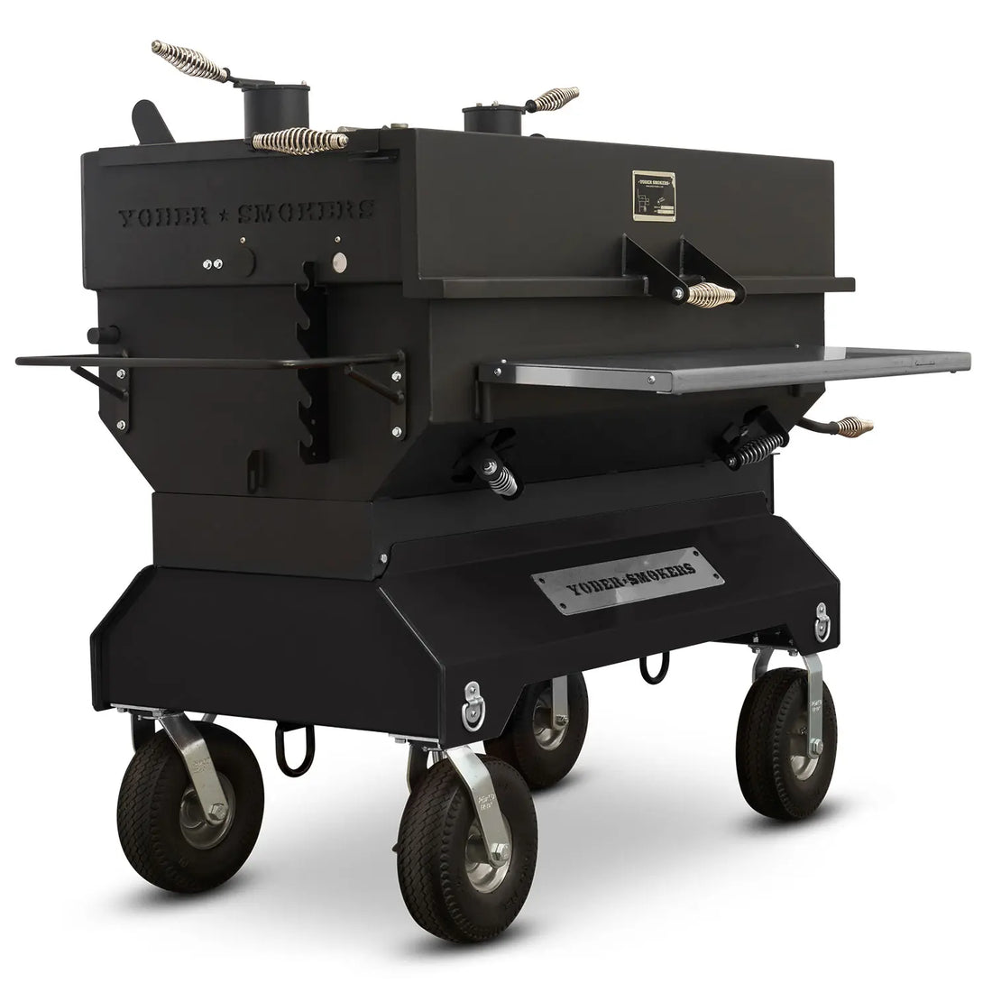 Yoder Smokers 24x48 Flat Top Adjustable Charcoal Grill on Competition Cart