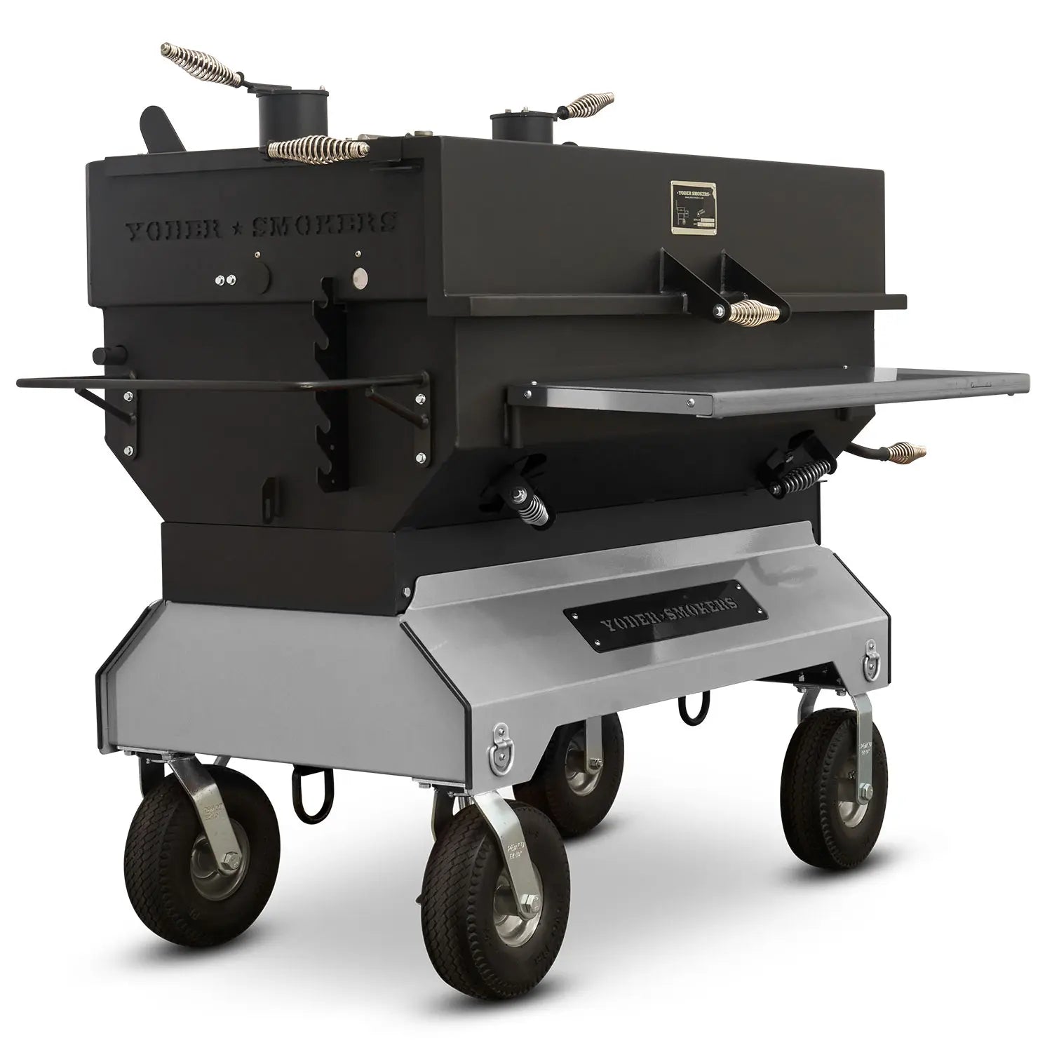 Yoder Smokers 24x48 Flat Top Adjustable Charcoal Grill on Competition Cart