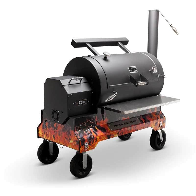 Yoder Smokers YS1500 Competition Cart Magnetic Wrap - Orange Flames