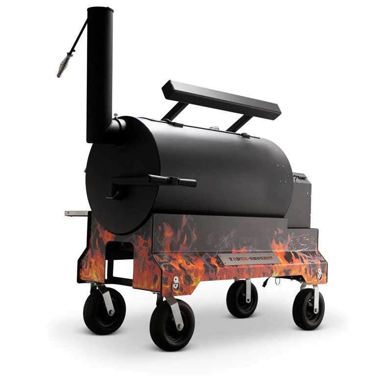 Yoder Smokers YS1500 Competition Cart Magnetic Wrap - Orange Flames