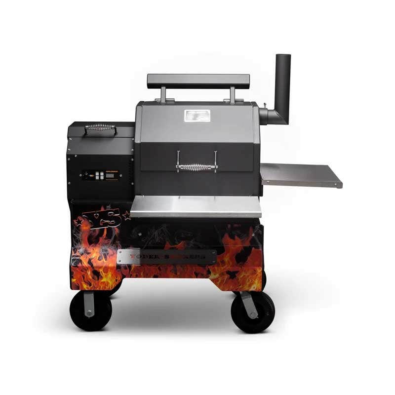 Yoder Smokers YS480 Competition Cart Magnetic Wrap - Orange Flames