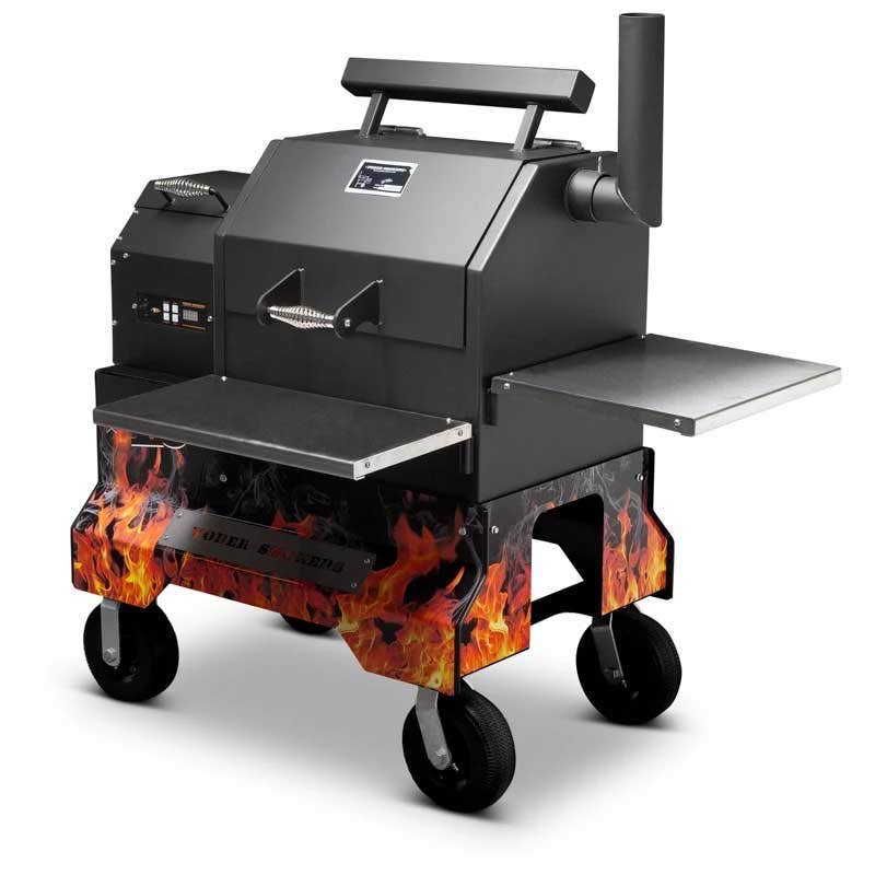 Yoder Smokers YS480 Competition Cart Magnetic Wrap - Orange Flames
