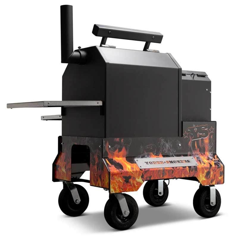 Yoder Smokers YS480 Competition Cart Magnetic Wrap - Orange Flames