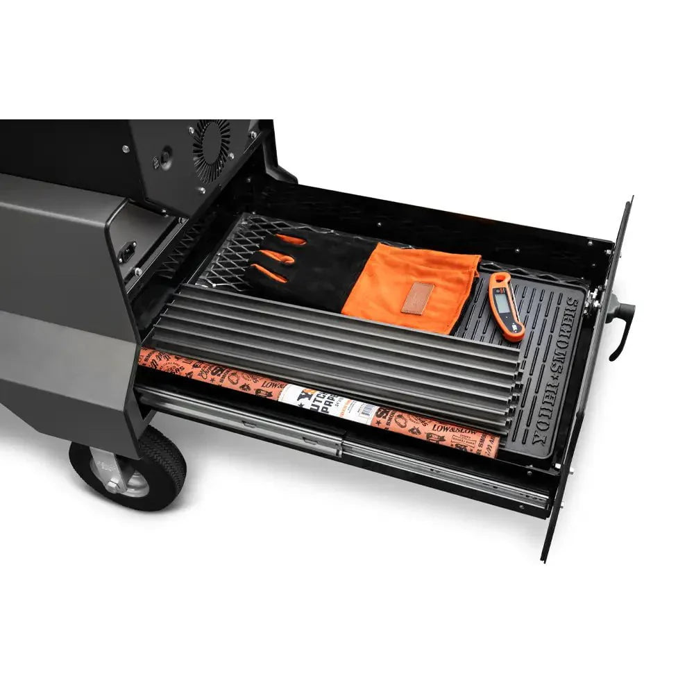 Yoder Smokers YS480s Pellet Grill on Competition Cart with Storage Drawer