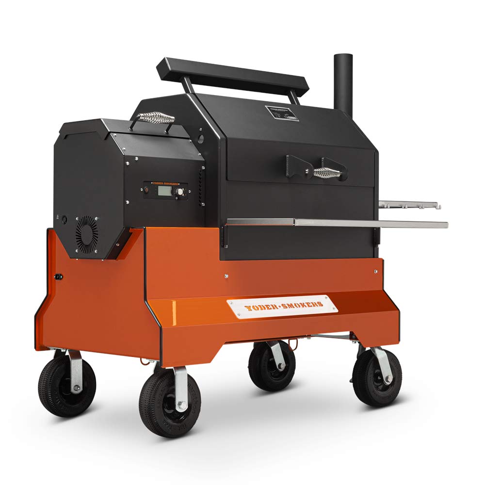 Yoder Smokers YS640s Pellet Grill on Competition Cart Limited Edition Colors