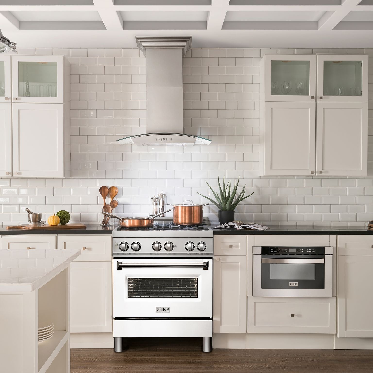 ZLINE 30-Inch Professional Gas Range with Electric Oven, Stainless Steel, White Matte Door (Model RA-WM-30)