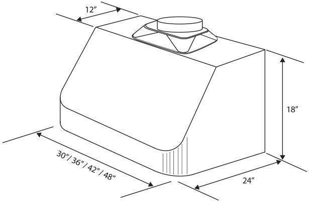 ZLINE 42 in. Under Cabinet Range Hood 700 CFM Stainless Steel (520-42)