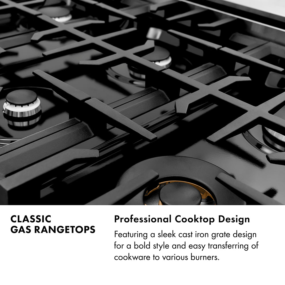 ZLINE 36" Rangetop in Stainless Steel with 6 Gas Burners and Griddle, RT-GR-36