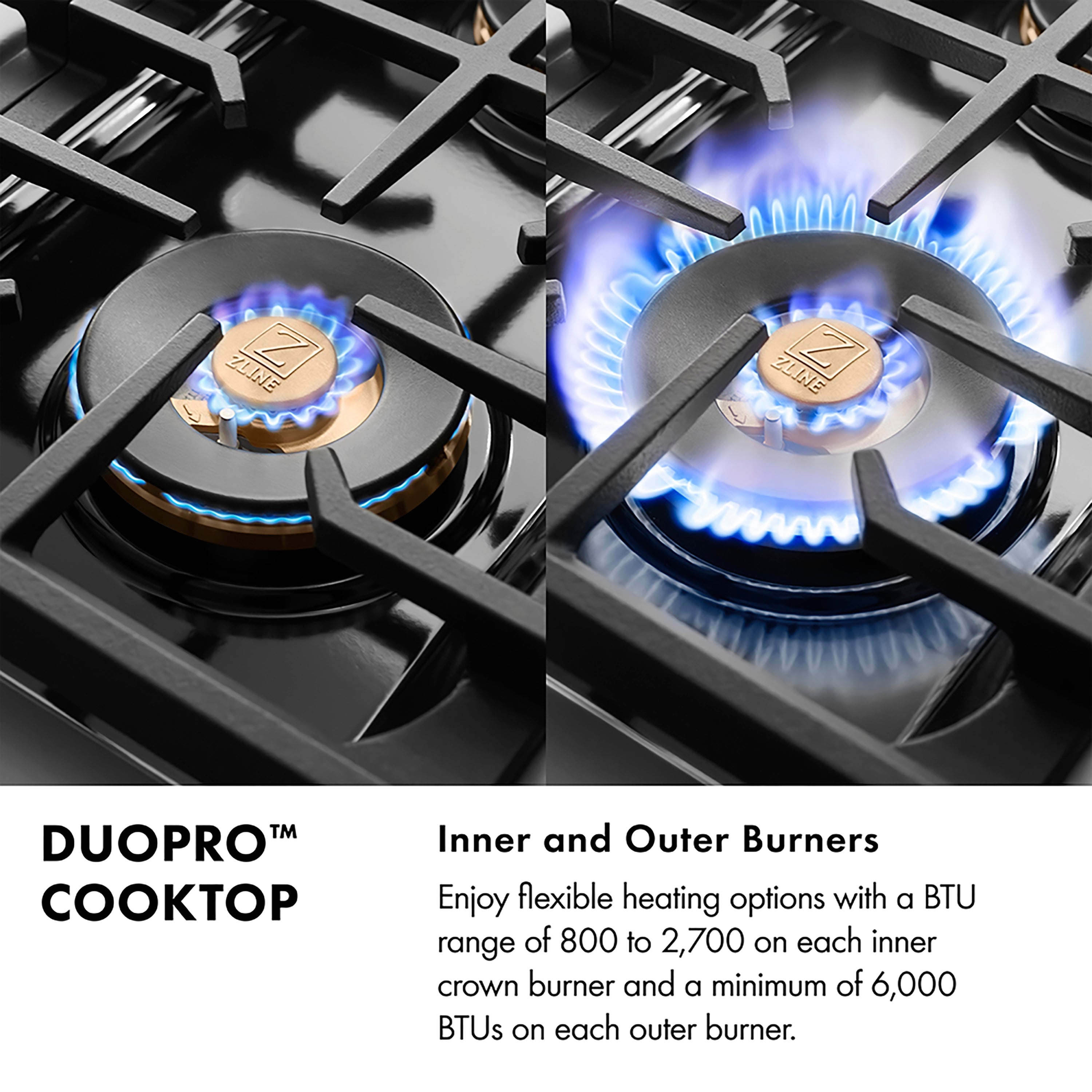 ZLINE 36 in. Dual Fuel Range 5.2 cu. ft. 6 Burner DuoPro™ Cooktop Electric Convection Oven Satin Stainless Steel with Black Matte Door (PSDRS-BLM-36)