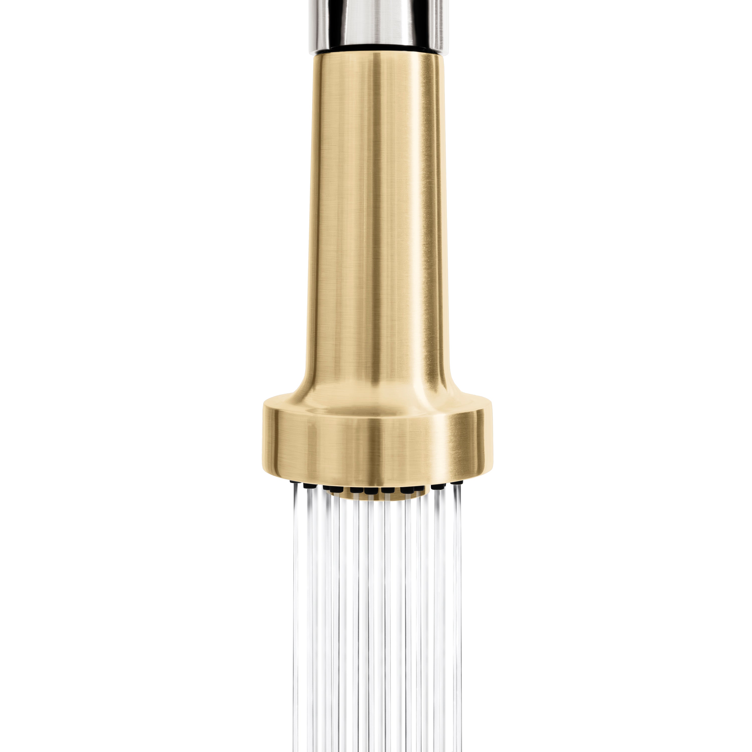 ZLINE Autograph Apollo Pull Down Spring Single Handle Kitchen Faucet in Brushed Nickel and Champagne Bronze, APL-KF-ZBNCB