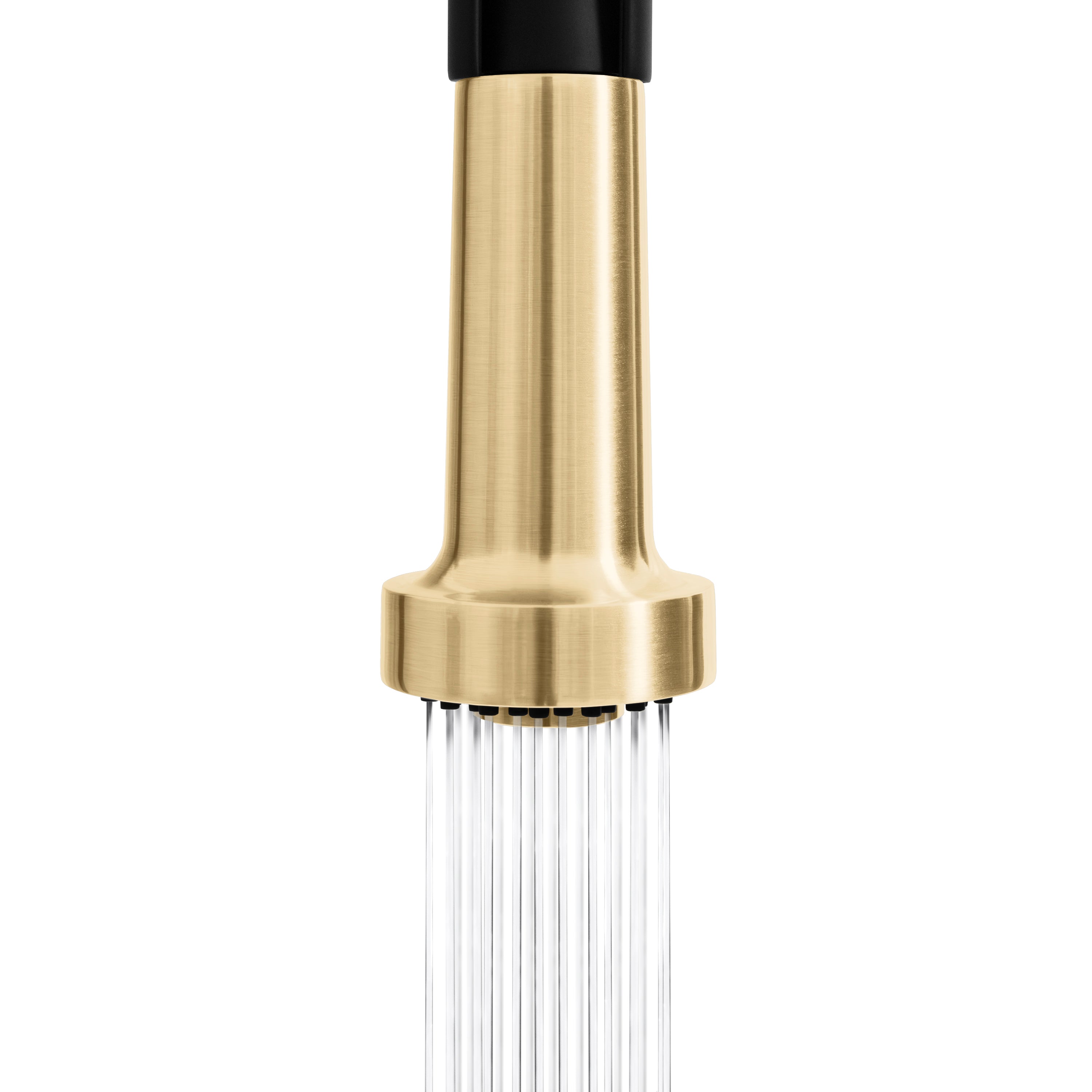 ZLINE Autograph Apollo Pull Down Spring Single Handle Kitchen Faucet in Matte Black and Champagne Bronze, APL-KF-ZMBCB