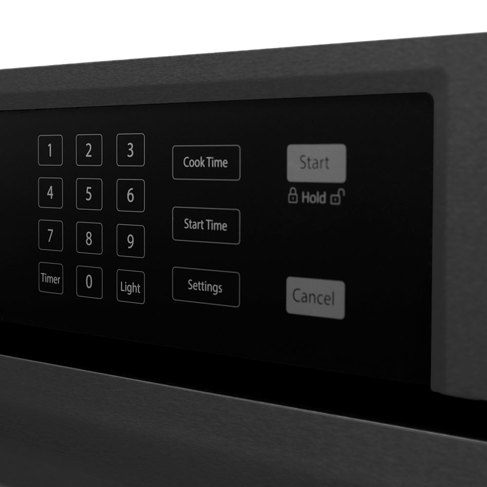 ZLINE Autograph 30" Professional True Convection Single Wall Oven with Air Fry and Self Clean in Black Stainless Steel with Champagne Bronze Helix Handle, WASBZ-30-KCB