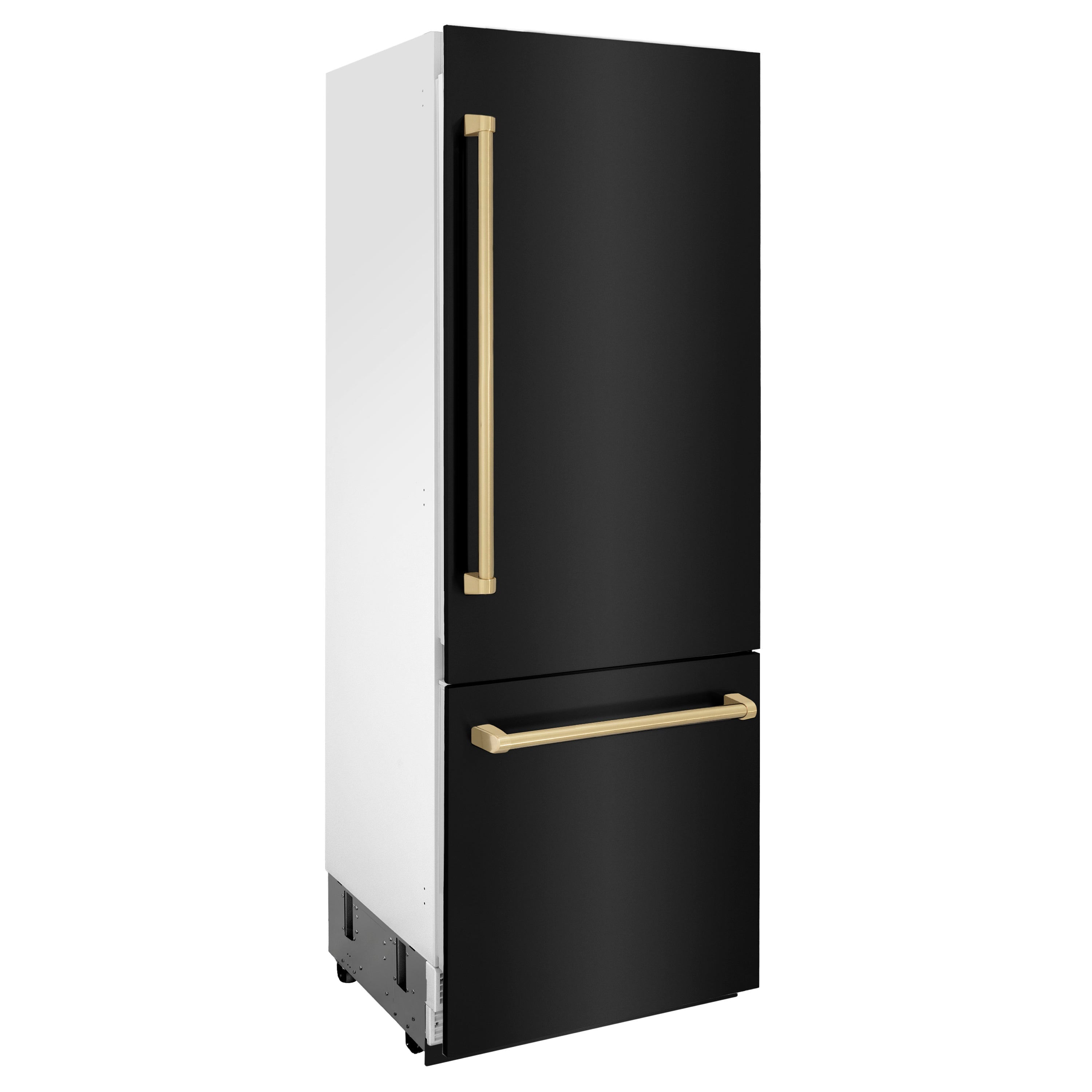 ZLINE 30 in. Built-In Refrigerator with Internal Water & Ice Dispenser, Black Stainless Steel, Bronze Accents (RBIVZ-BS-30-CB)