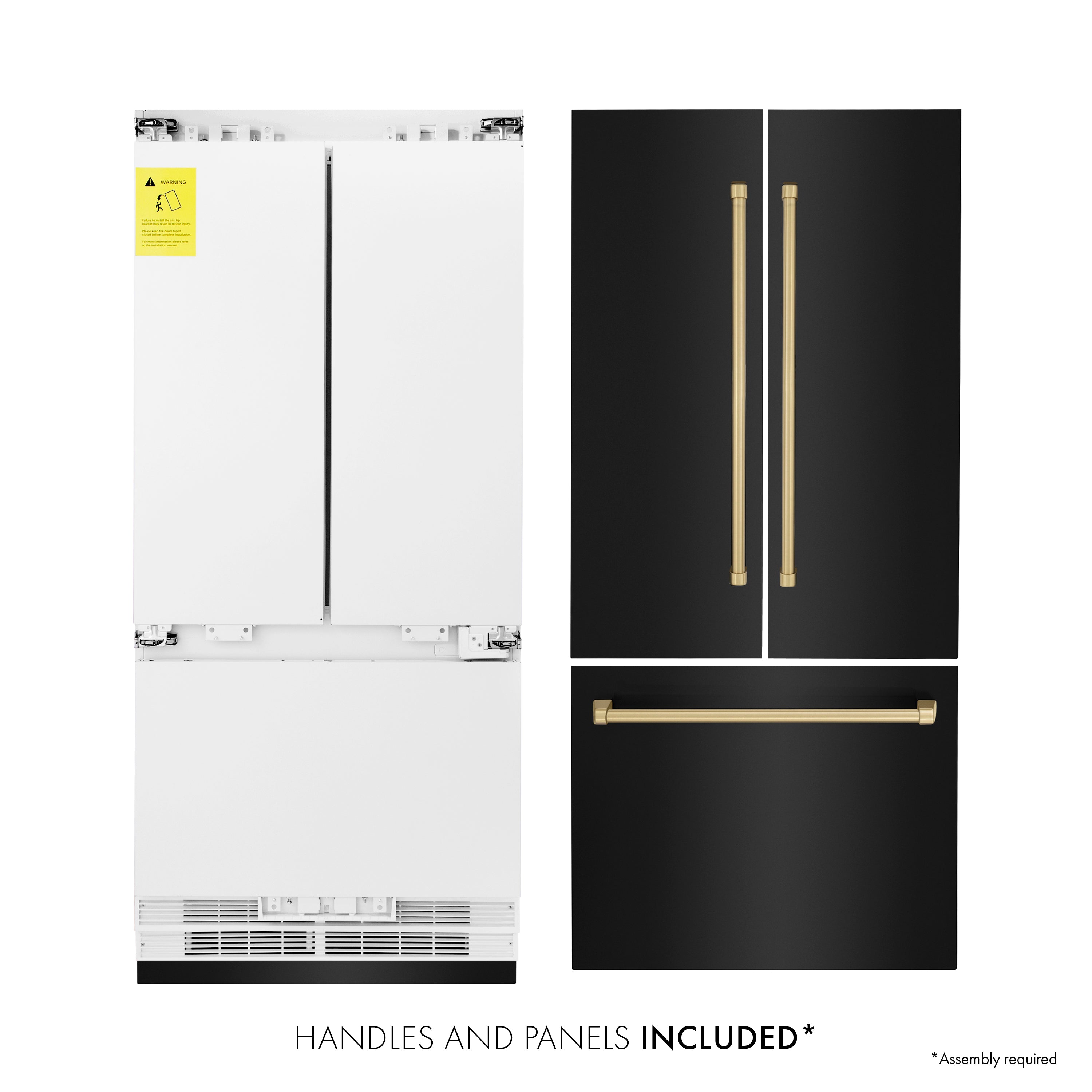 ZLINE 36-Inch Built-In Bottom Freezer Refrigerator 19.6 cu. ft. Dual Cooling, Internal Water & Ice Dispenser, MODEL RBIVZ-BS-36-CB