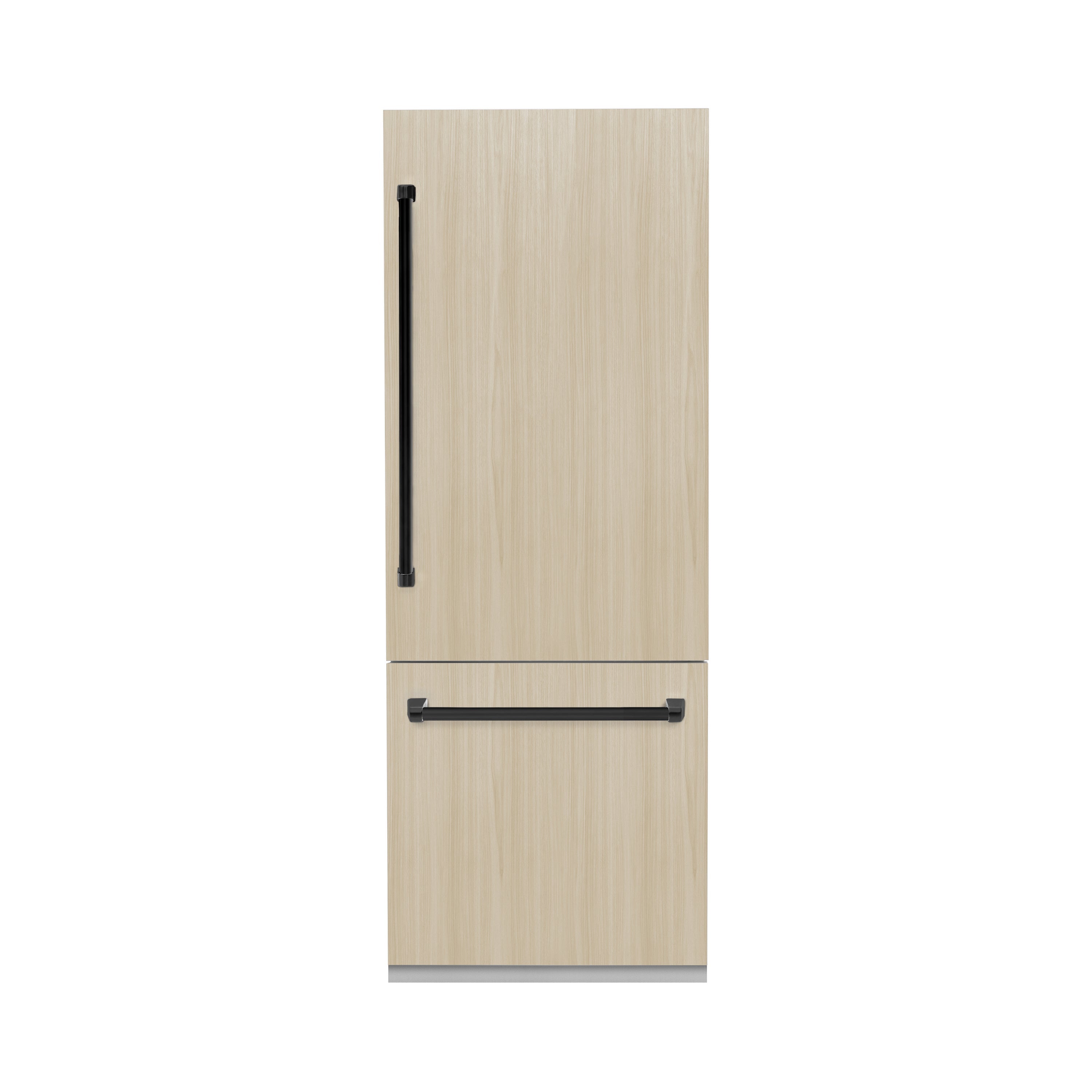 ZLINE 30 in. Built-In Panel Ready Bottom Freezer Refrigerator 16.1 cu. ft. Internal Water & Ice Dispenser Matte Black Handles (RBIVZ-30-MB)