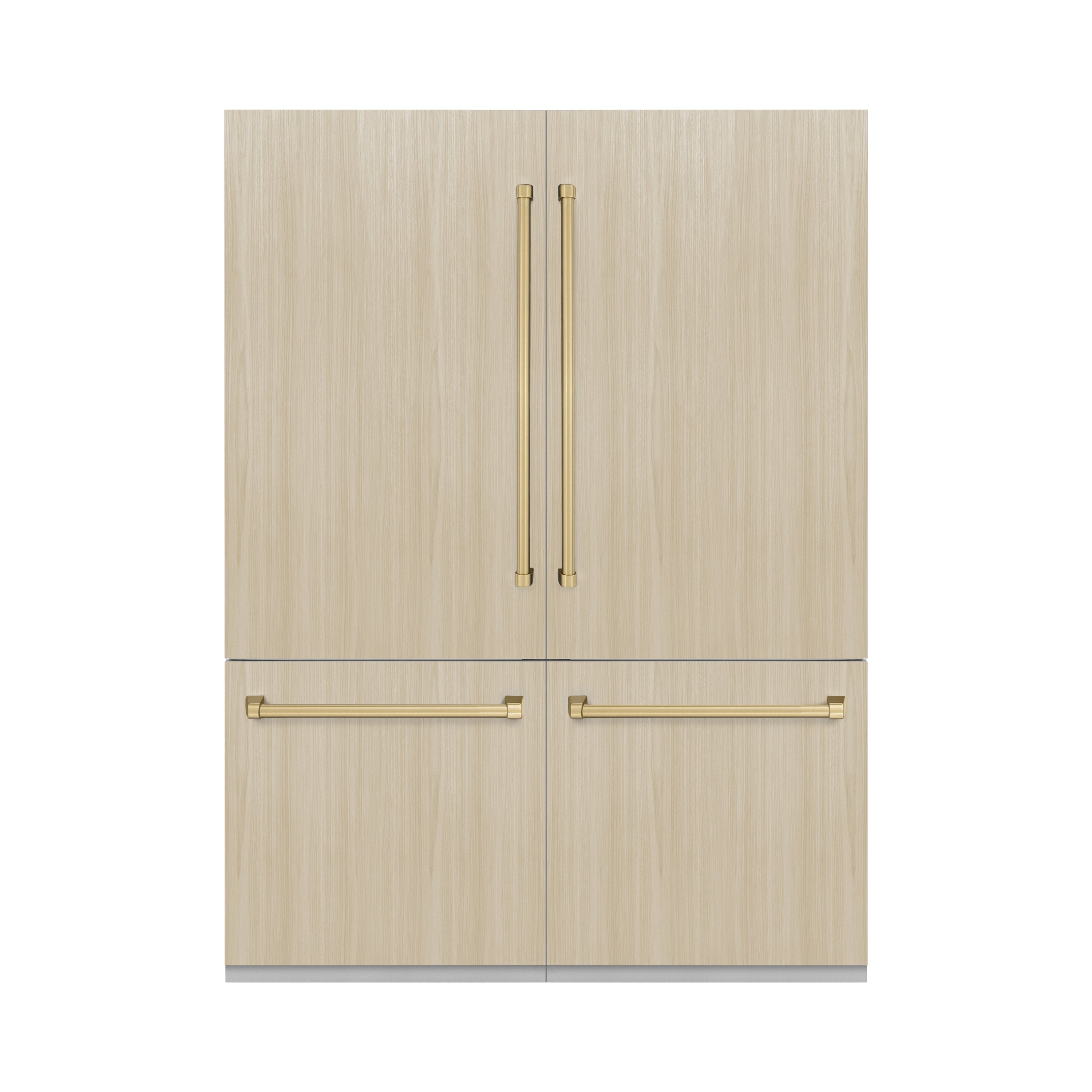 ZLINE 60 in Built-In Panel Ready French Door Refrigerator 32.2 cu ft Champagne Bronze Handles (RBIVZ-60-CB)