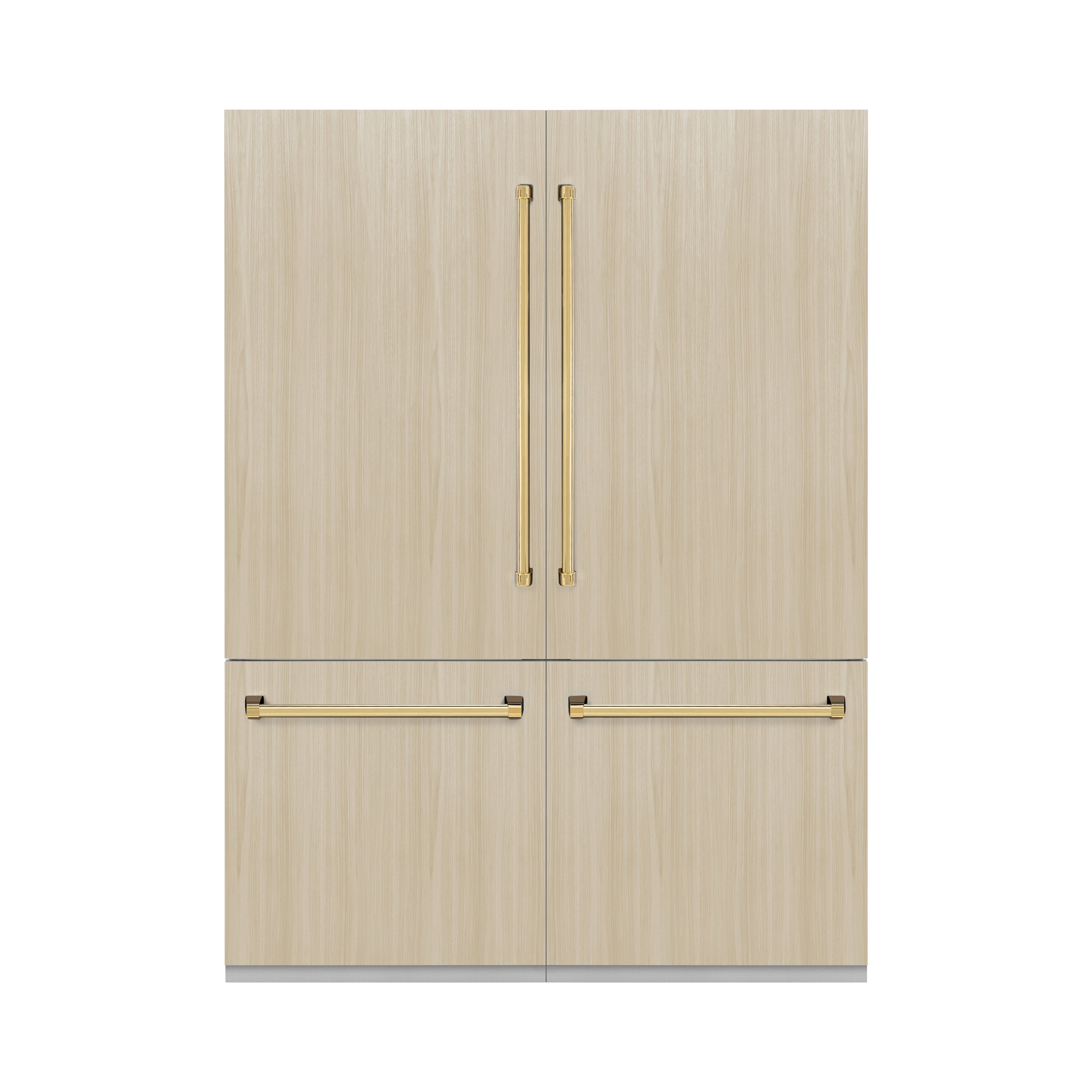 ZLINE 60 in Built-In Panel Ready Refrigerator 32.2 cu. ft. 4-Door French Door Gold Handles (RBIV-60-G)