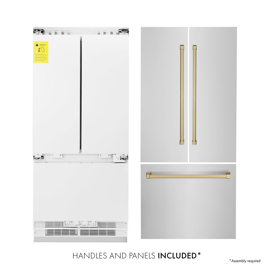 ZLINE 36 in. Built-In Refrigerator 19.6 cu. ft. Water & Ice Dispenser Bronze Accents (RBIVZ-304-36-CB)
