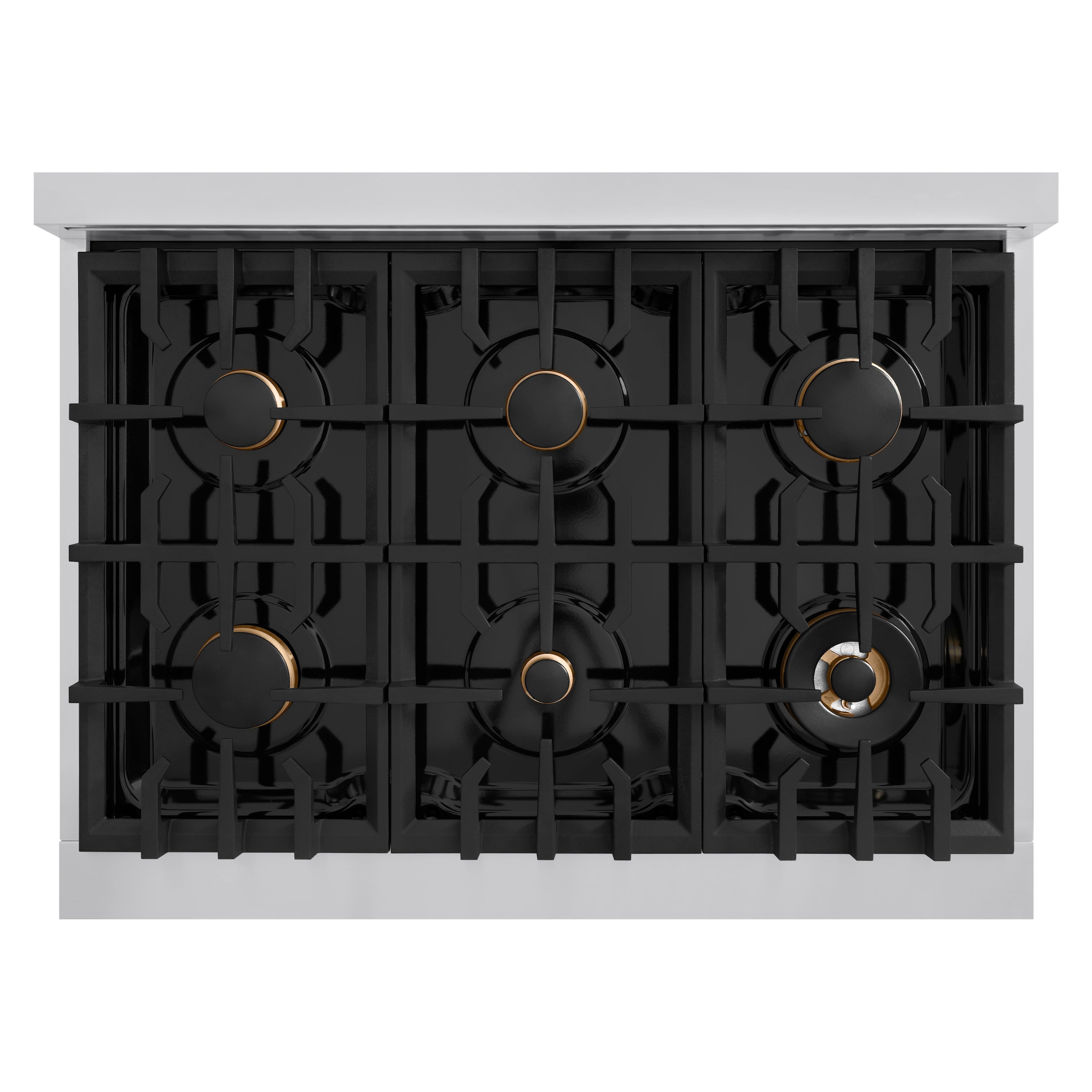 ZLINE Autograph Edition 36 in. 5.2 cu. ft. Classic Dual Fuel Range with 6 Gas Burners, Electric Convection Oven, Stainless Steel with White Matte Door and Polished Gold Accents (CDRZ-WM-36-G)