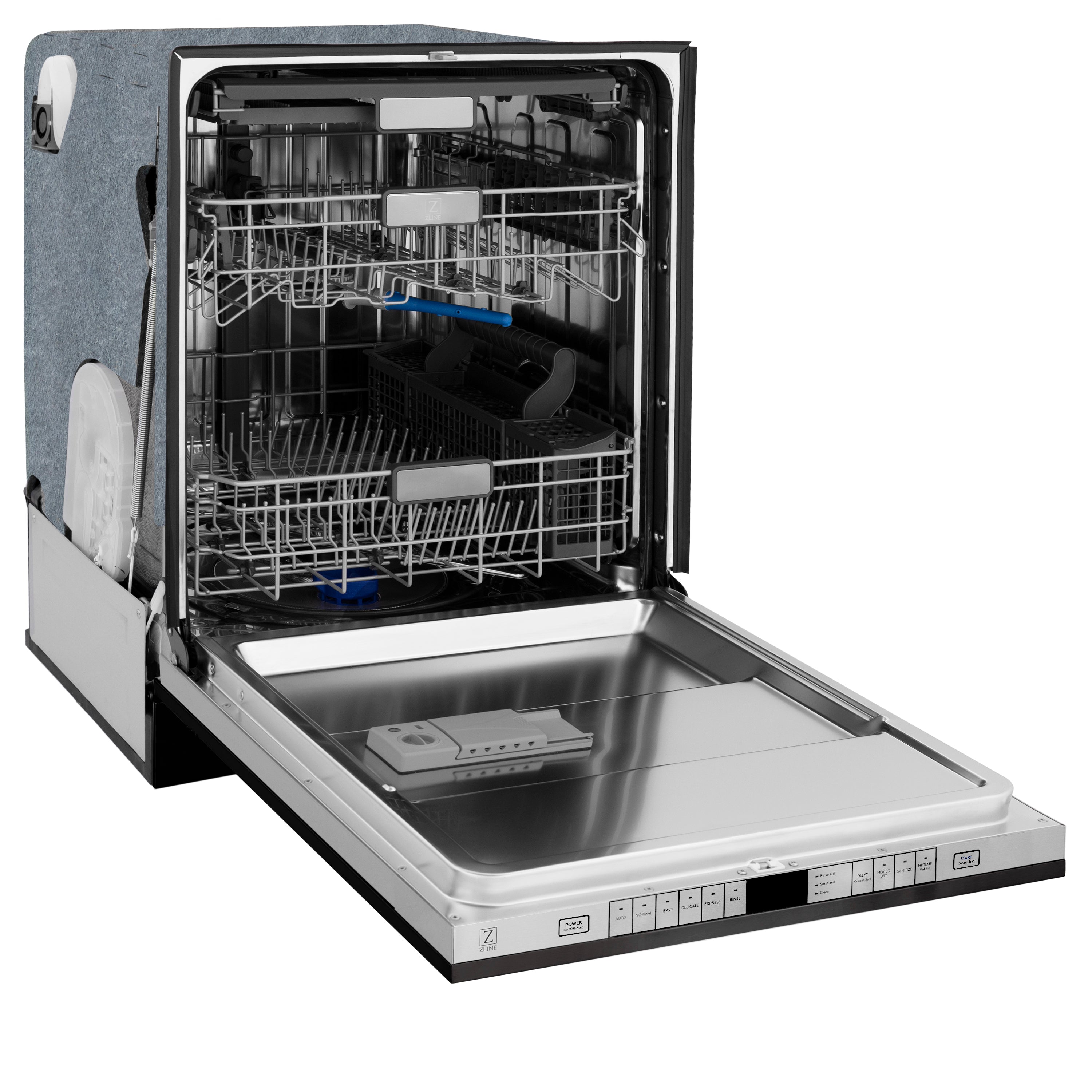 ZLINE Monument Series 24-Inch Top Control Dishwasher with 3rd Rack, Black Matte, 45 dBA, DWMT-BLM-24