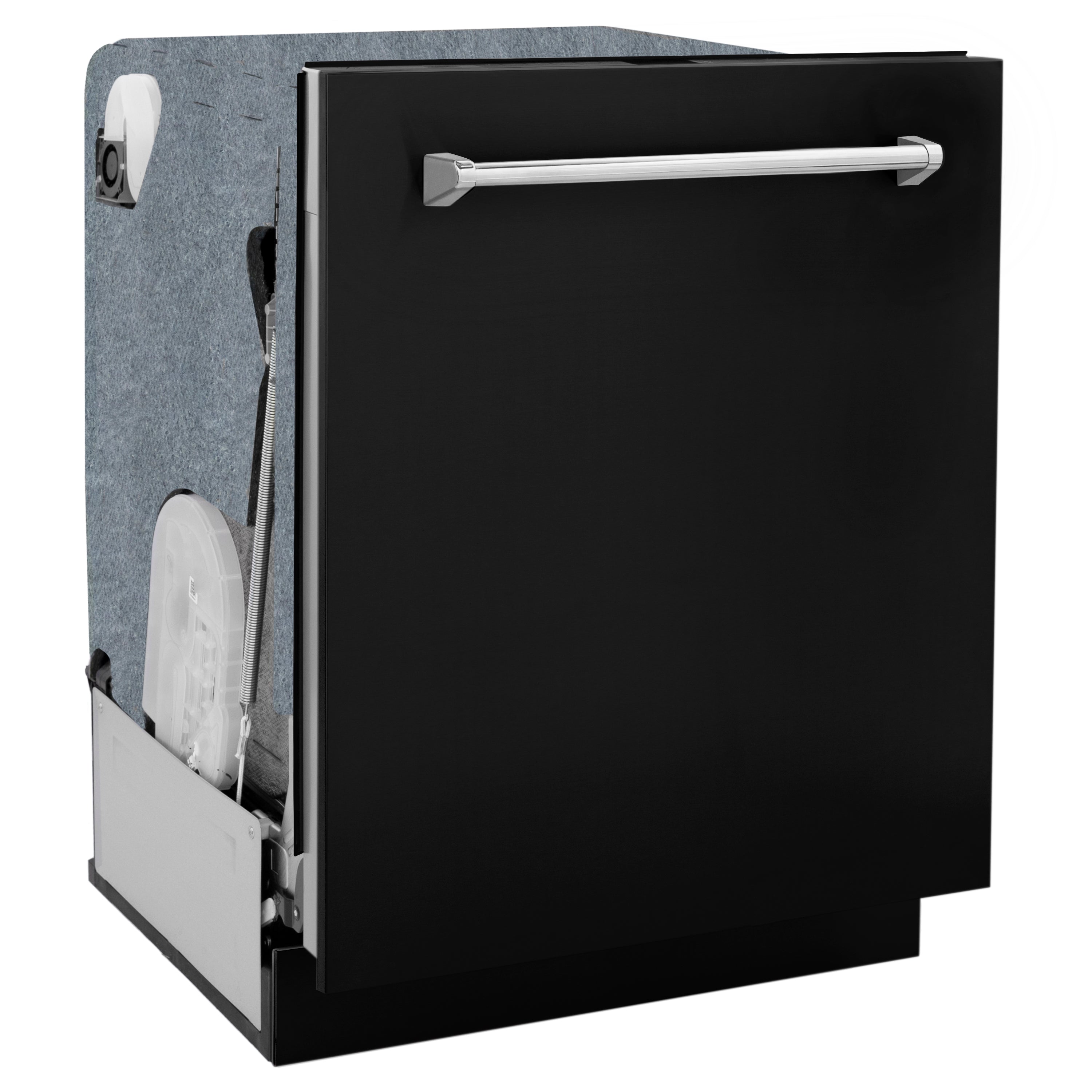 ZLINE Monument Series 24-Inch Top Control Dishwasher with 3rd Rack, Black Matte, 45 dBA, DWMT-BLM-24